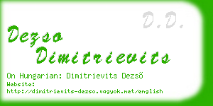 dezso dimitrievits business card